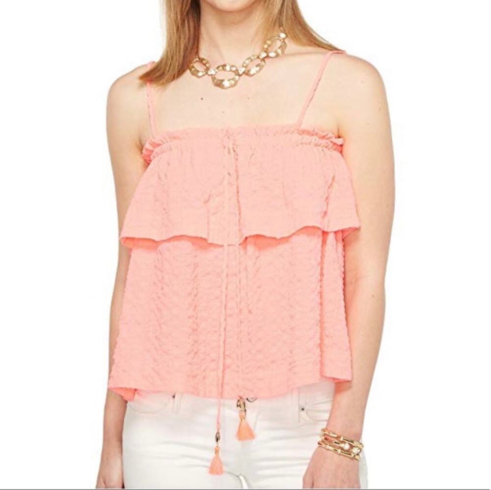 Lilly Pulitzer Bright Coral Reef Mays Tank Top Size Large